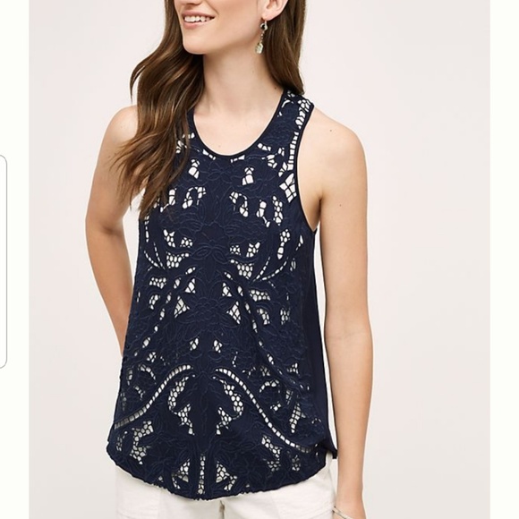 Anthropologie Tops - {Anthropologie} Akemi Kin Filigree Lace Tank Top